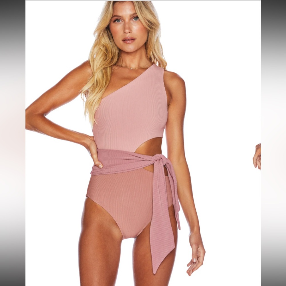 Beach Riot One Shoulder Pink One Piece